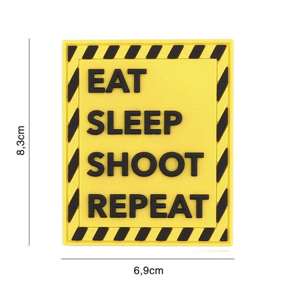 VAN OS - 3D Patch | Eat sleep shoot repeat - gelb